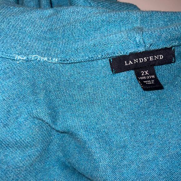 Lands End Women’s 2X open hook eye cape cardigan cotton cashmere sweater Y2K - Picture 8 of 12